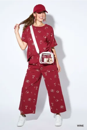 Maroon & White Football Set