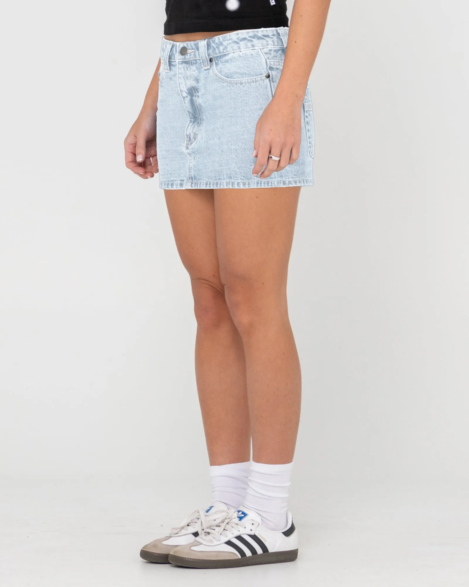 Mavericks Low Rise Mini Denim Skirt
