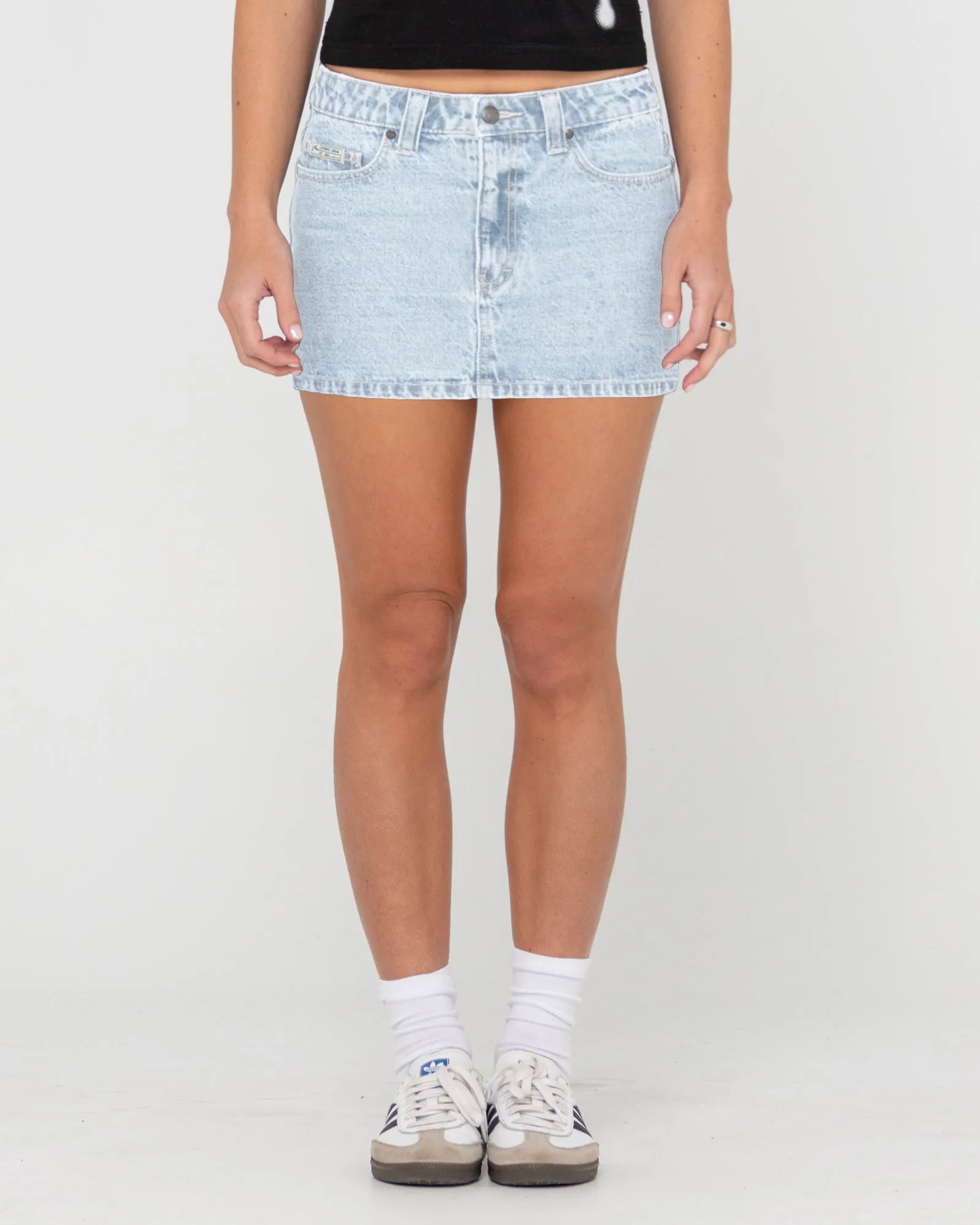 Mavericks Low Rise Mini Denim Skirt