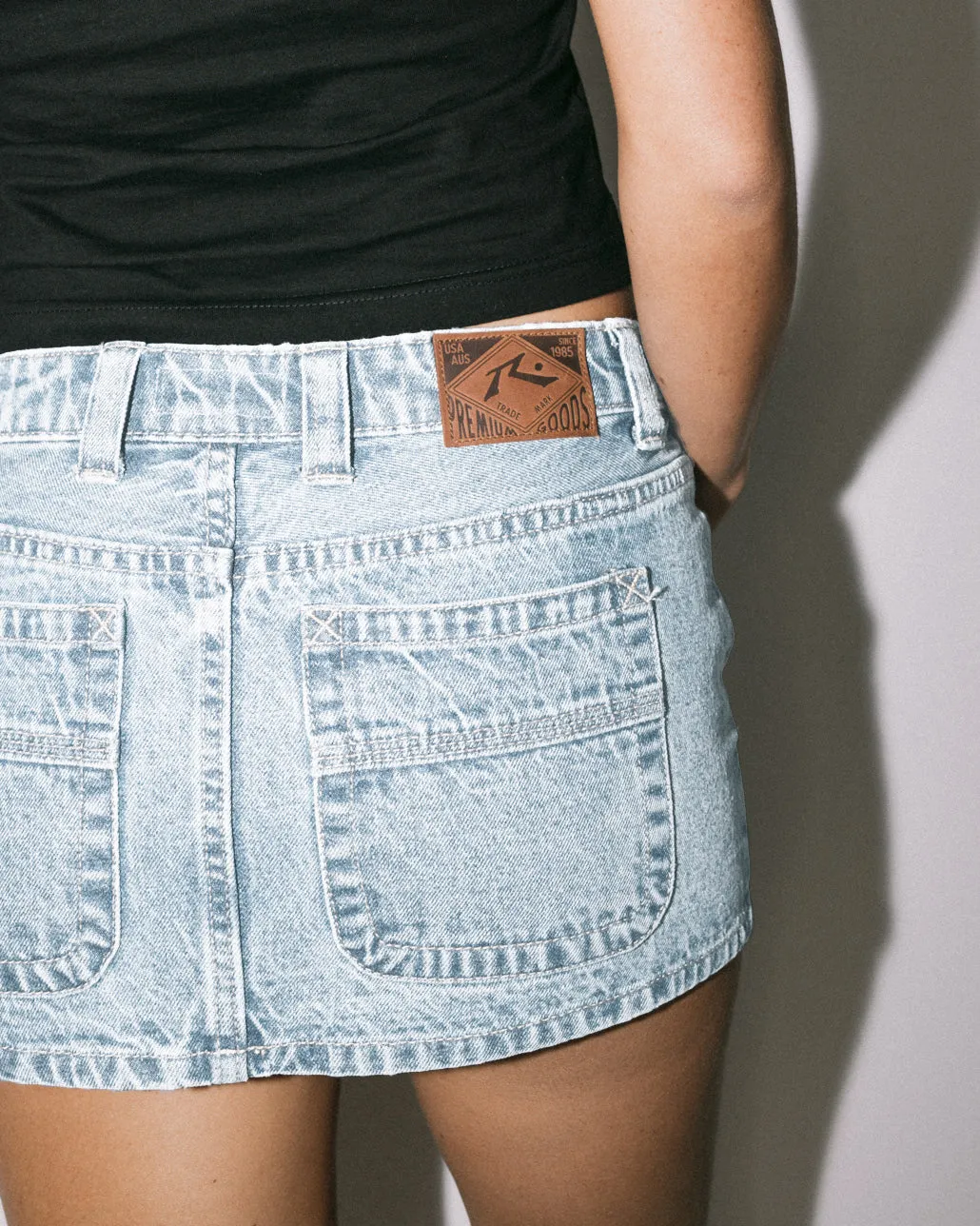 Mavericks Low Rise Mini Denim Skirt