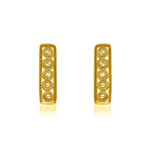 MAXANDRA GOLD STUD EARRINGS FILIGREE