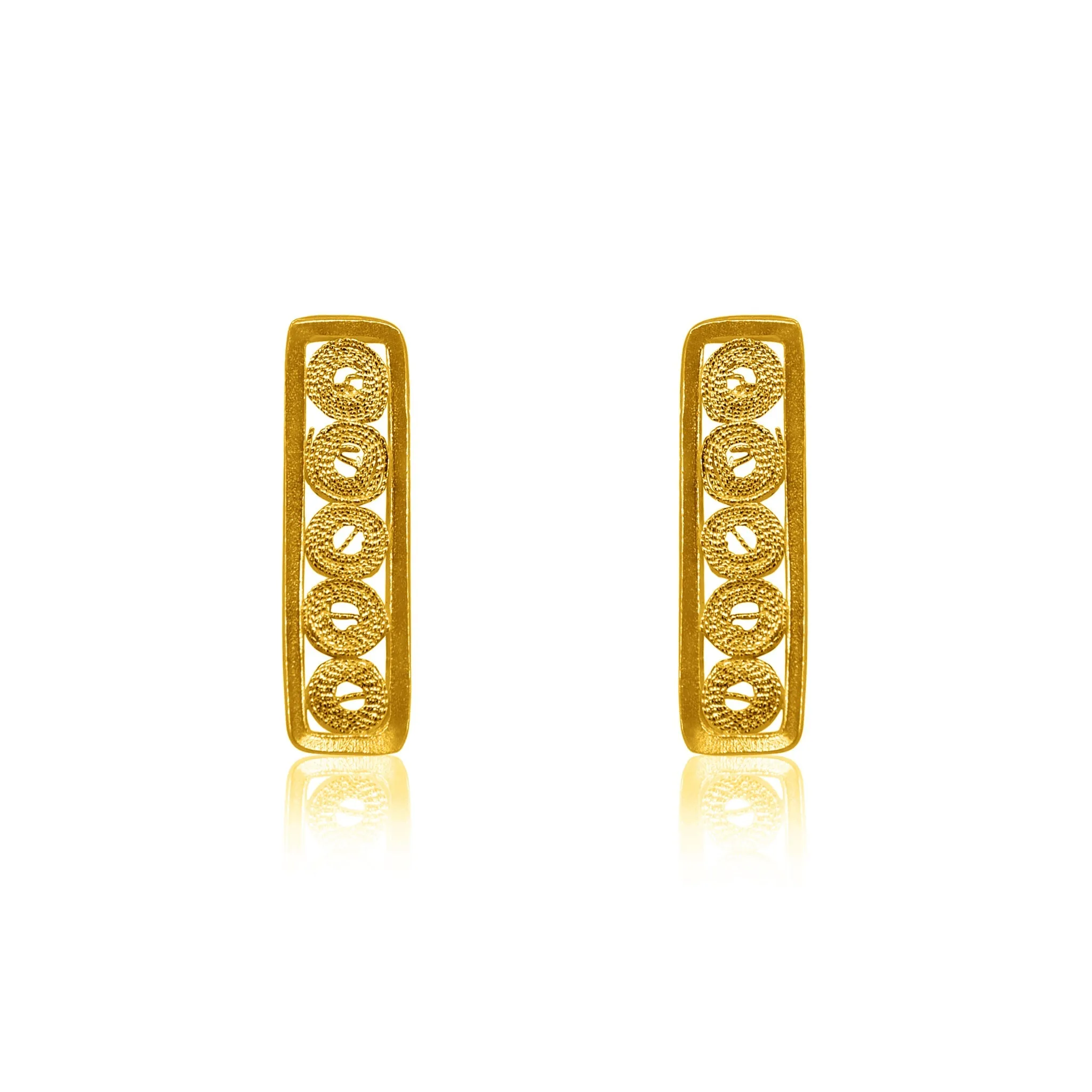 MAXANDRA GOLD STUD EARRINGS FILIGREE