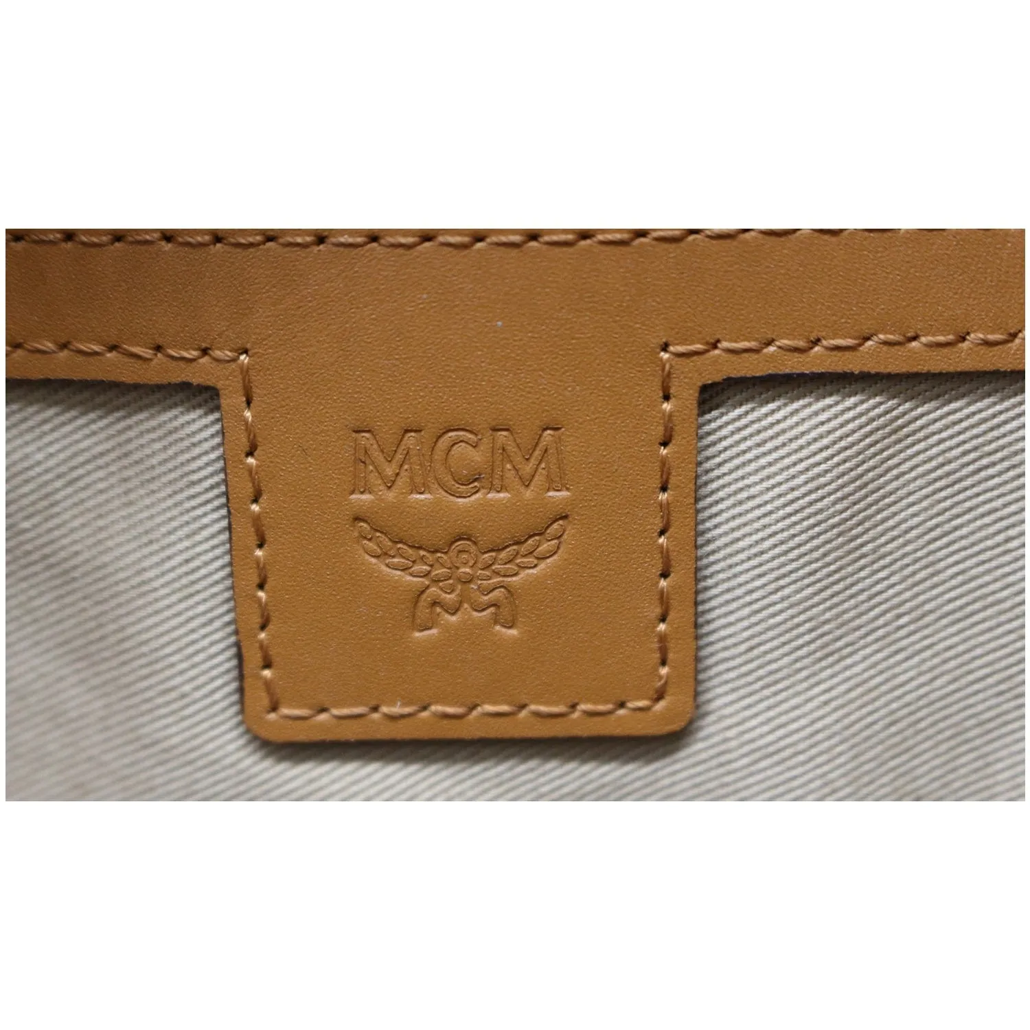 MCM Stark Visetos Mix Coated Canvas Backpack Bag Cognac- 10% OFF