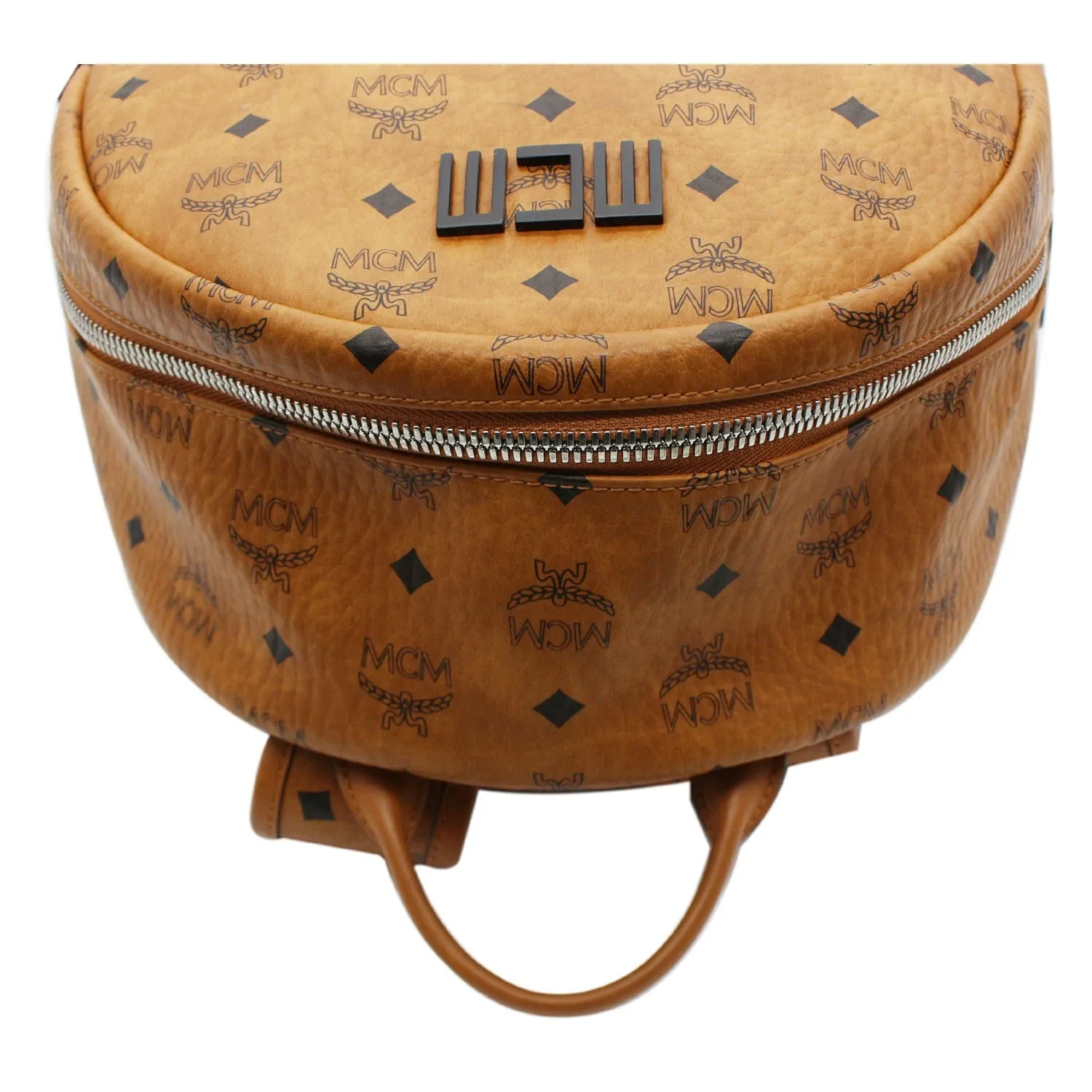 MCM Stark Visetos Mix Coated Canvas Backpack Bag Cognac- 10% OFF