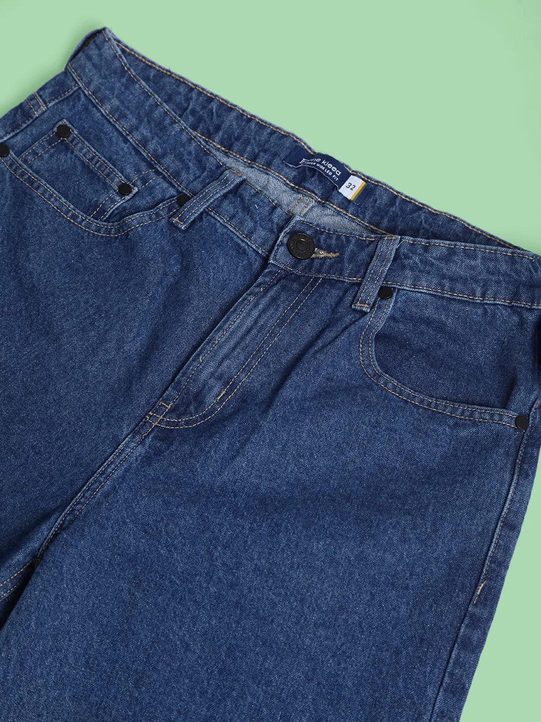 Men Blue Super Wide-Leg Jeans