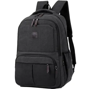 Men Laptop Backpack Durable Canvas School Bag