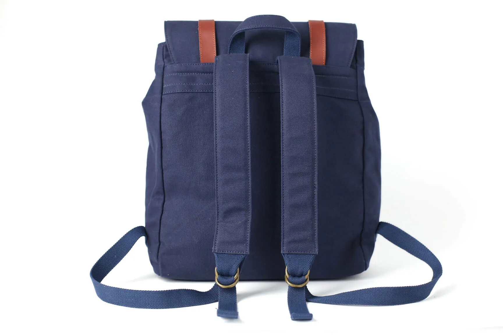 Men's Canvas Leather Hiking Travel Backpack, Rucksack School Bag TB310