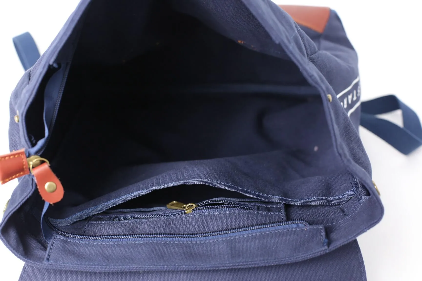 Men's Canvas Leather Hiking Travel Backpack, Rucksack School Bag TB310