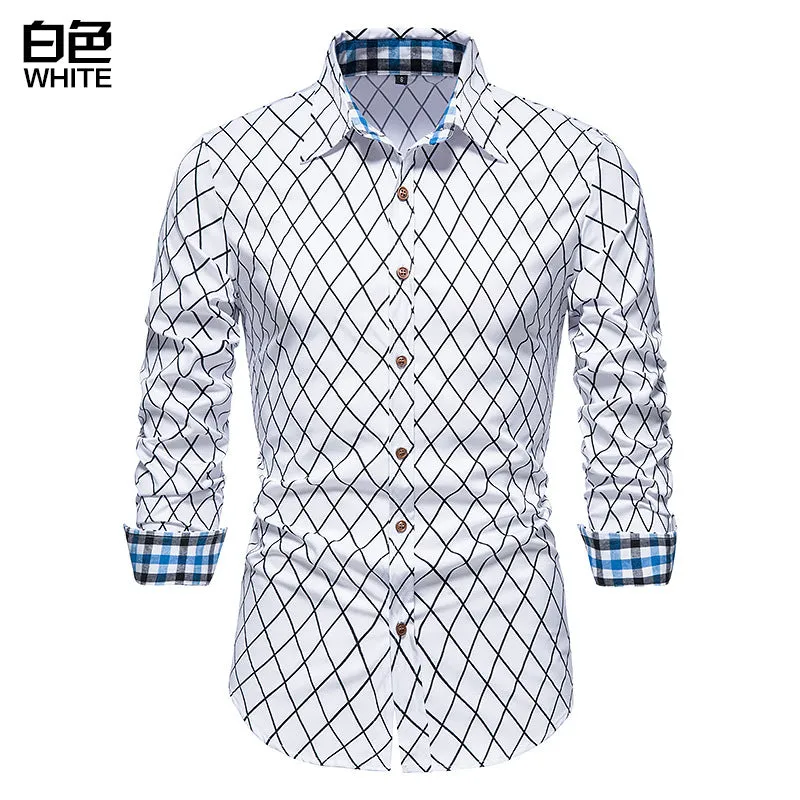 Men's Long Sleeve Plaid Button Shirt