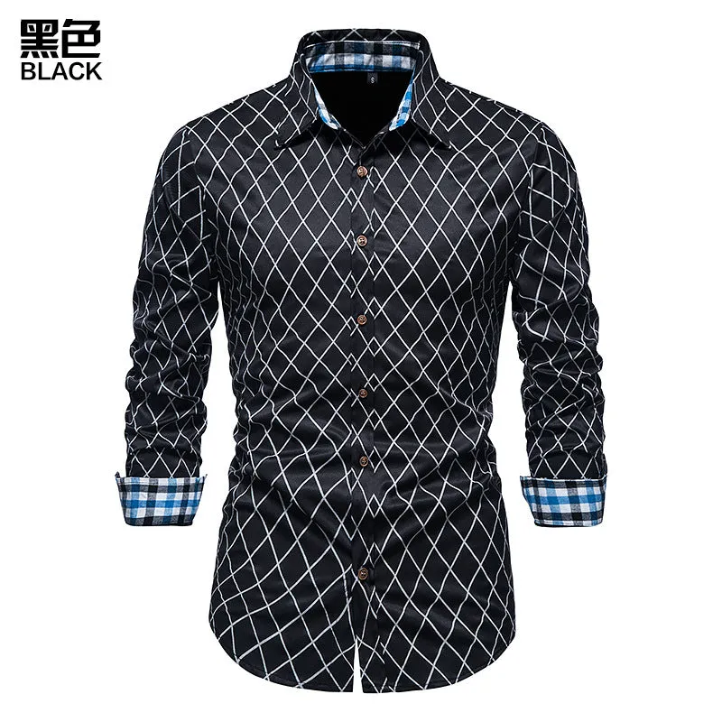 Men's Long Sleeve Plaid Button Shirt