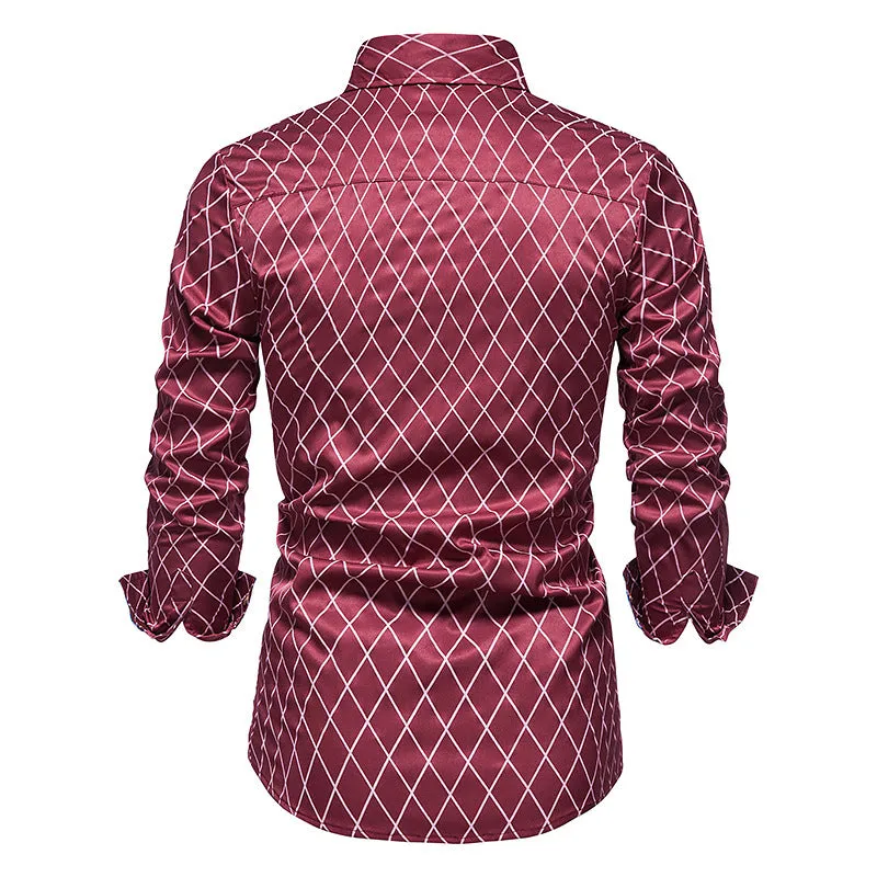 Men's Long Sleeve Plaid Button Shirt