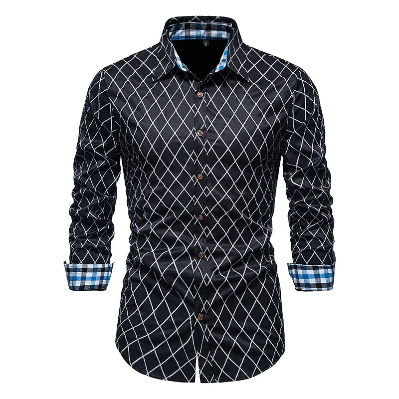 Men's Long Sleeve Plaid Button Shirt