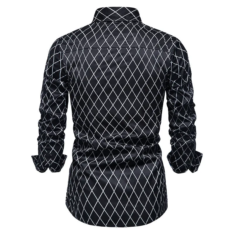 Men's Long Sleeve Plaid Button Shirt