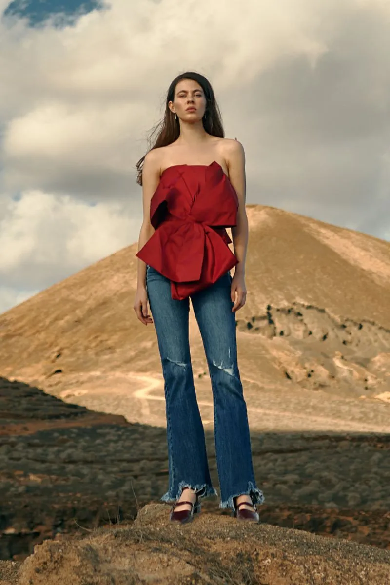 Mia Premier High Rise Distressed Flare