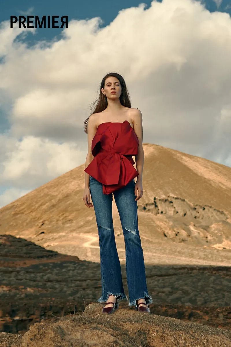 Mia Premier High Rise Distressed Flare