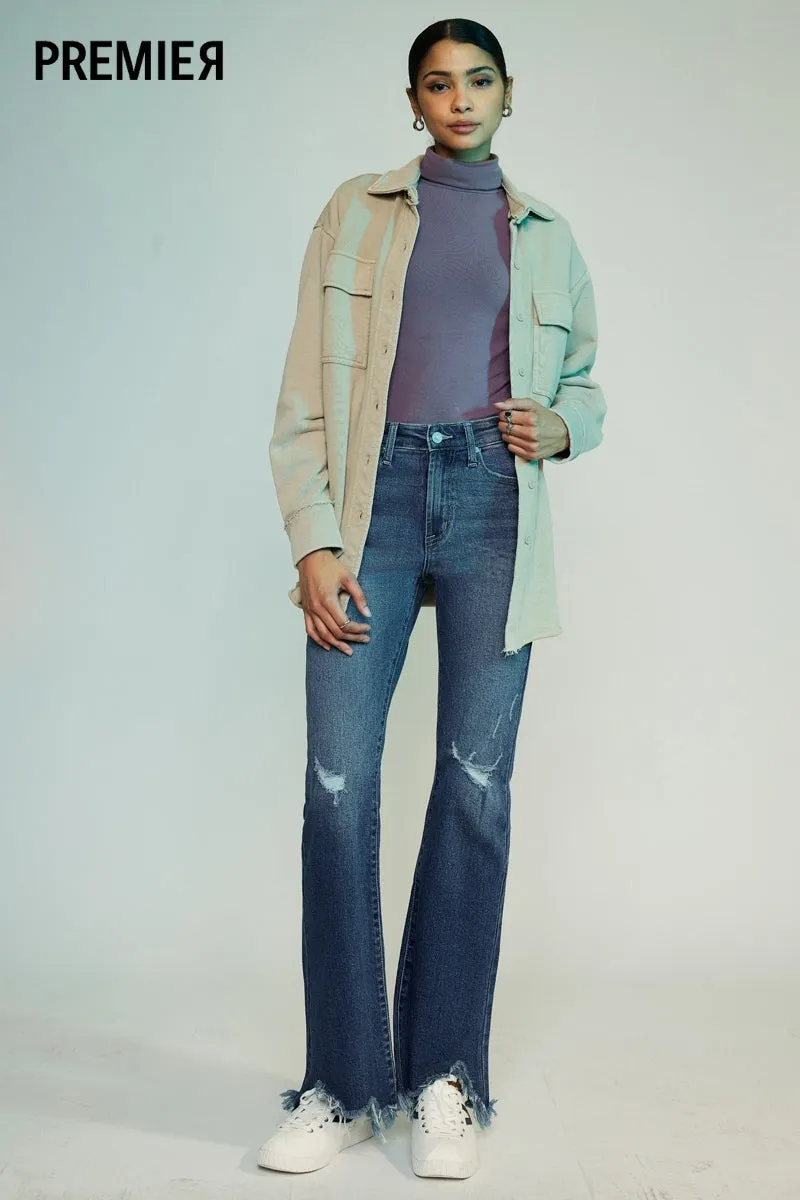 Mia Premier High Rise Distressed Flare