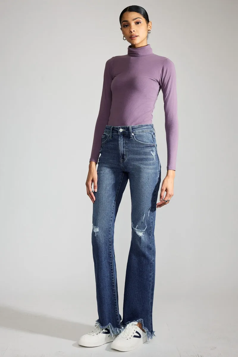 Mia Premier High Rise Distressed Flare