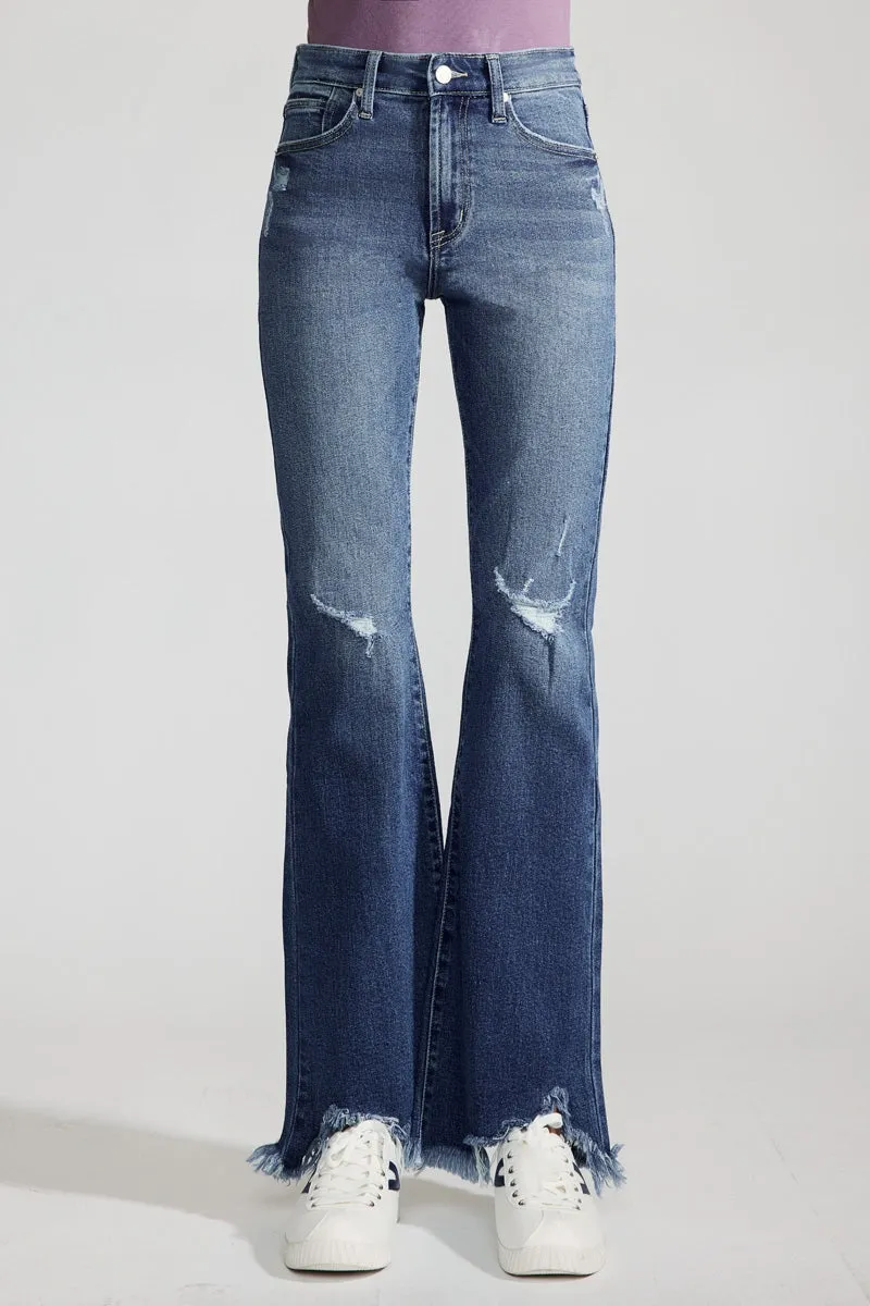 Mia Premier High Rise Distressed Flare