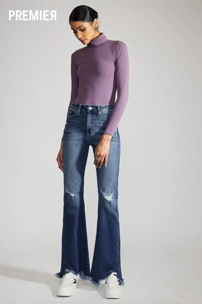 Mia Premier High Rise Distressed Flare