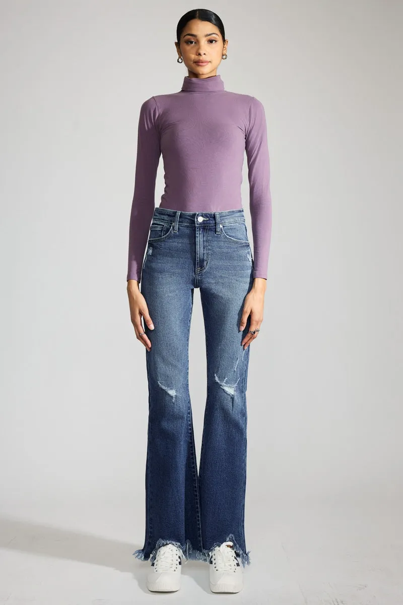 Mia Premier High Rise Distressed Flare
