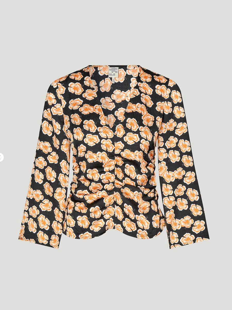 Milis Blouse - Orange Hawaii Flower