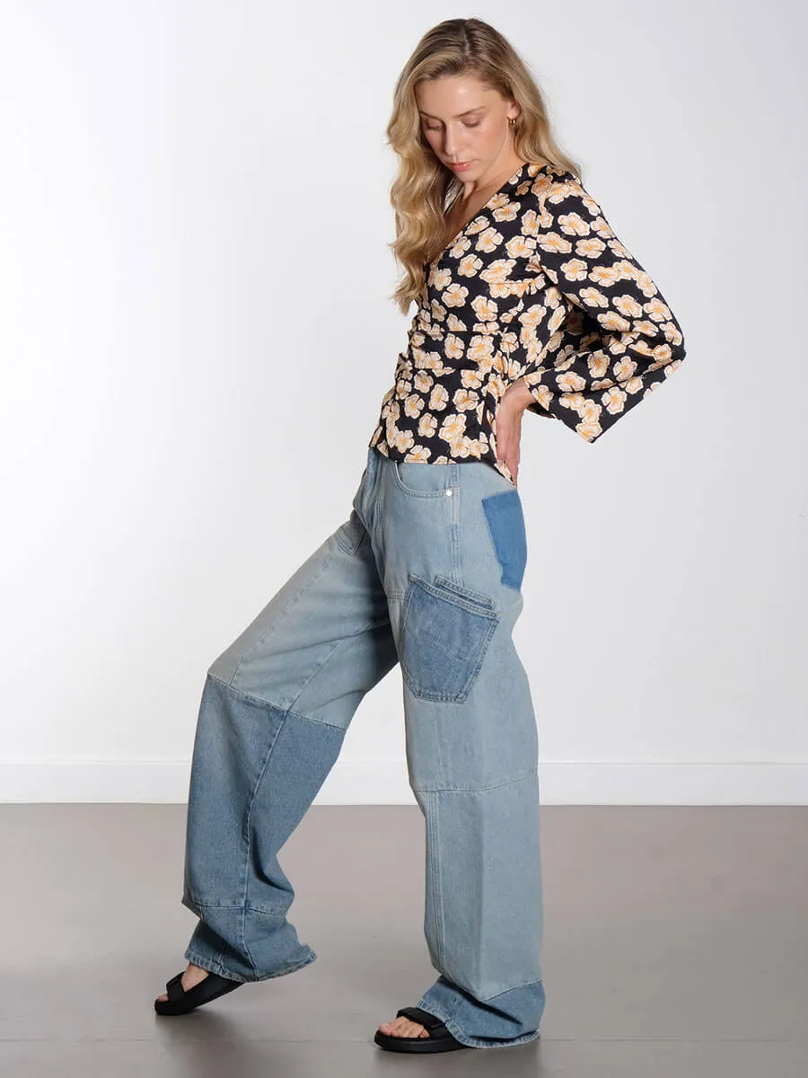 Milis Blouse - Orange Hawaii Flower