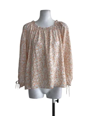 Milky Orange Floral Off-Shoulder Blouse