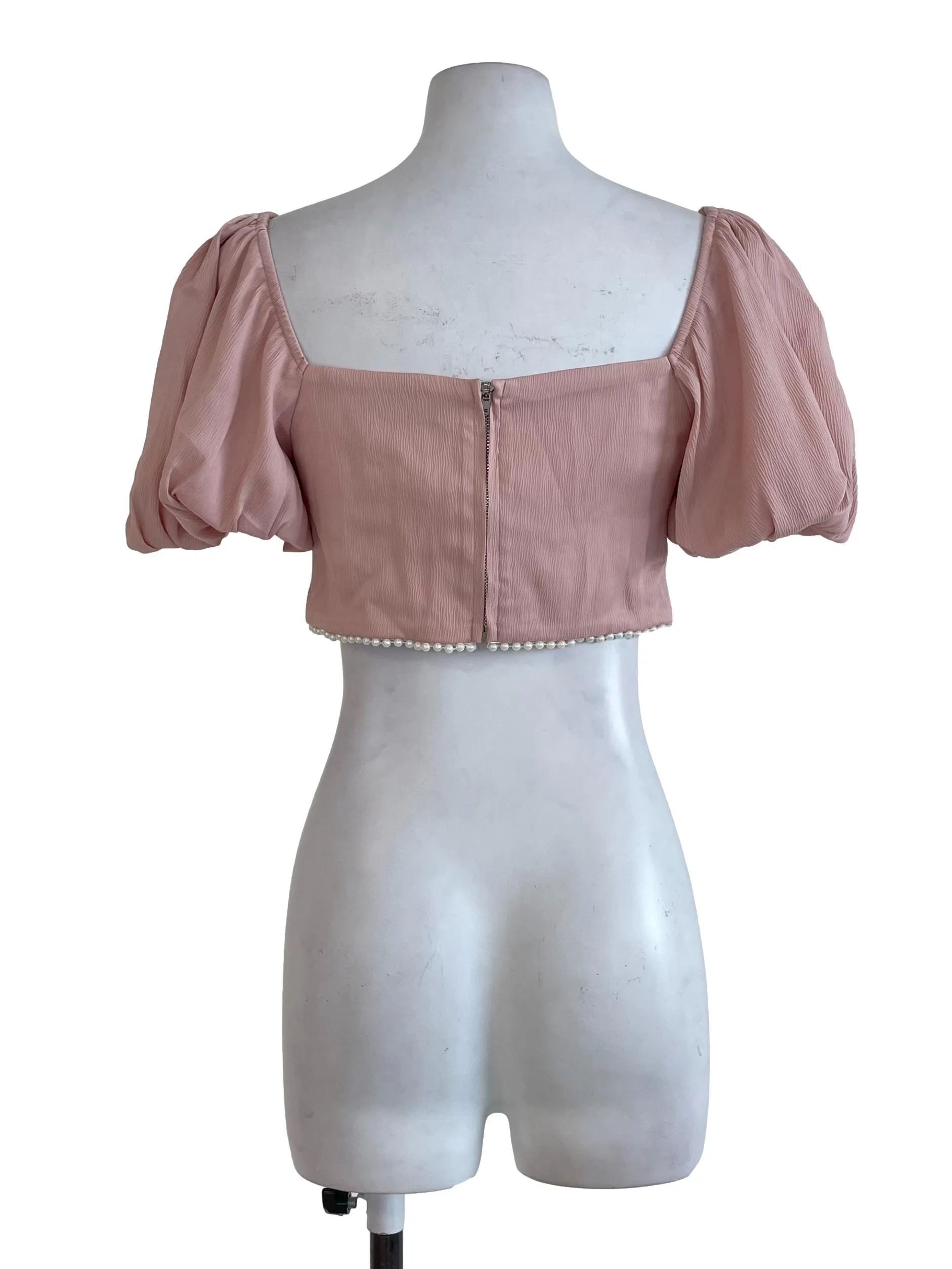 Milky Pink Pearl Sweetheart Top