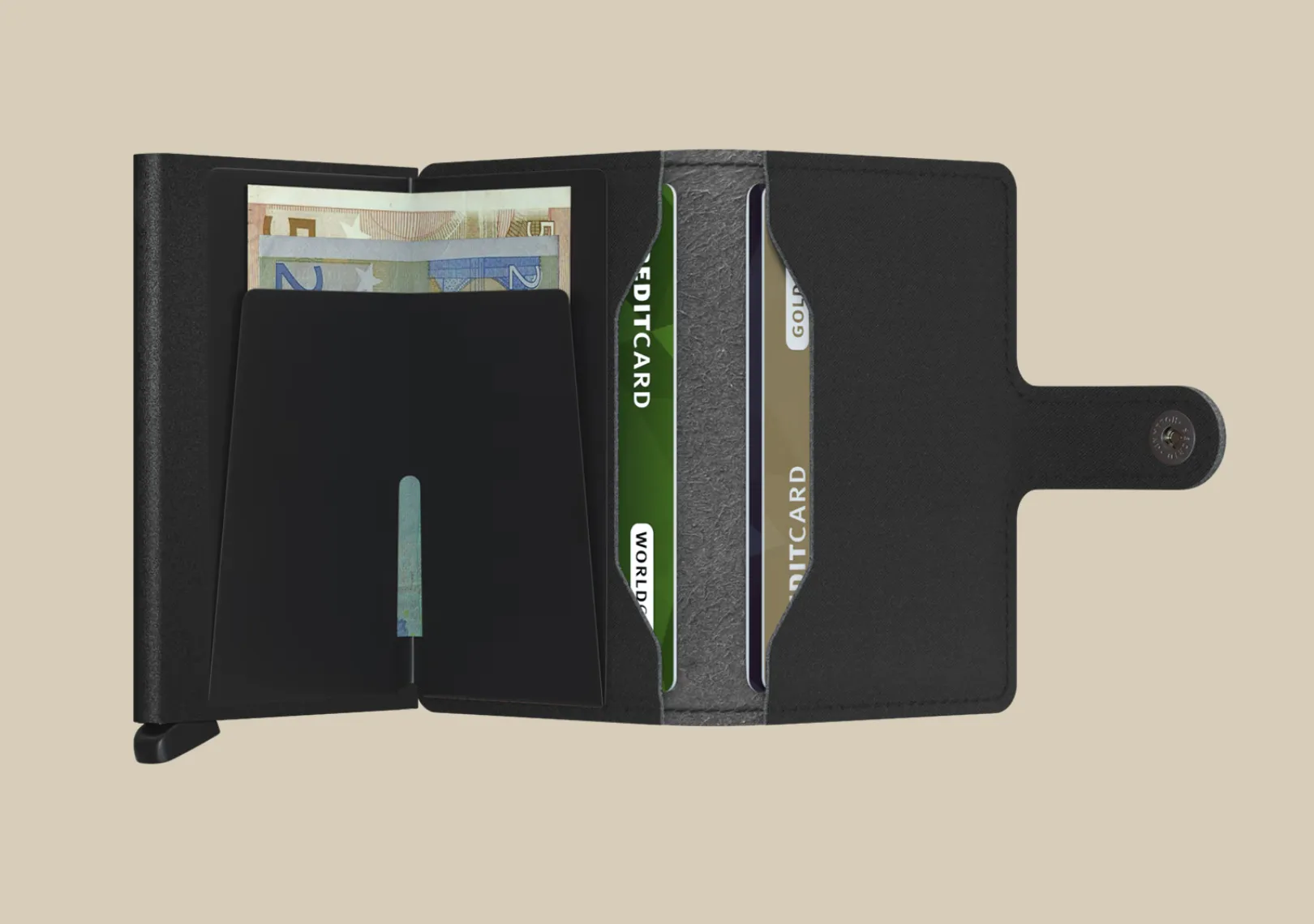 Miniwallet in Yard Powder Black