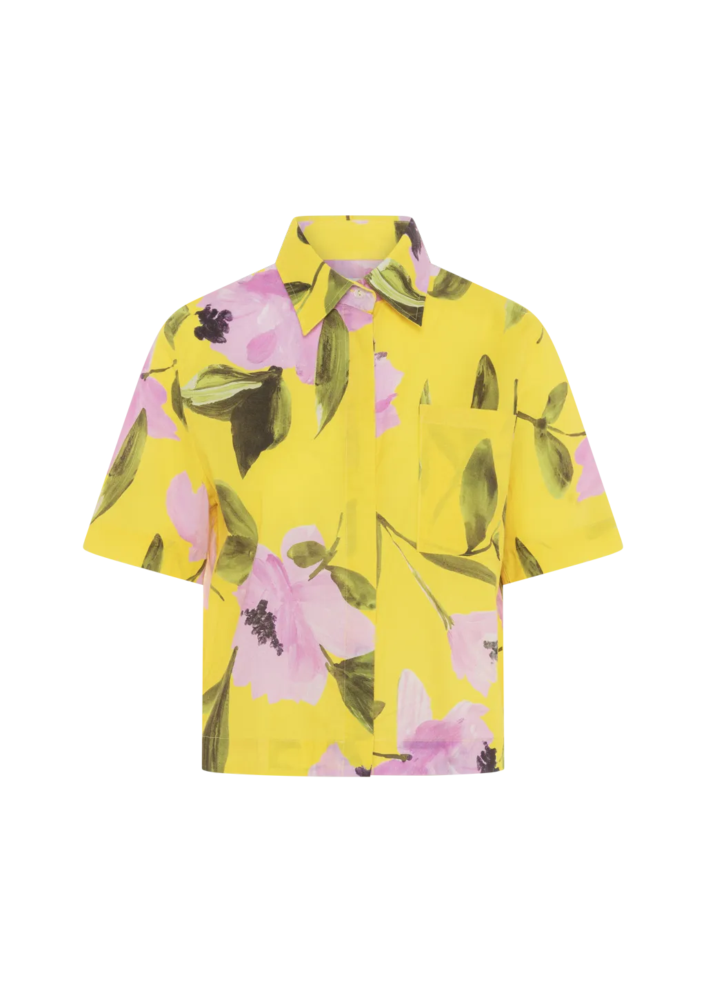 MIRANDA YELLOW PINK FLORAL PRINT COTTON BLOUSE