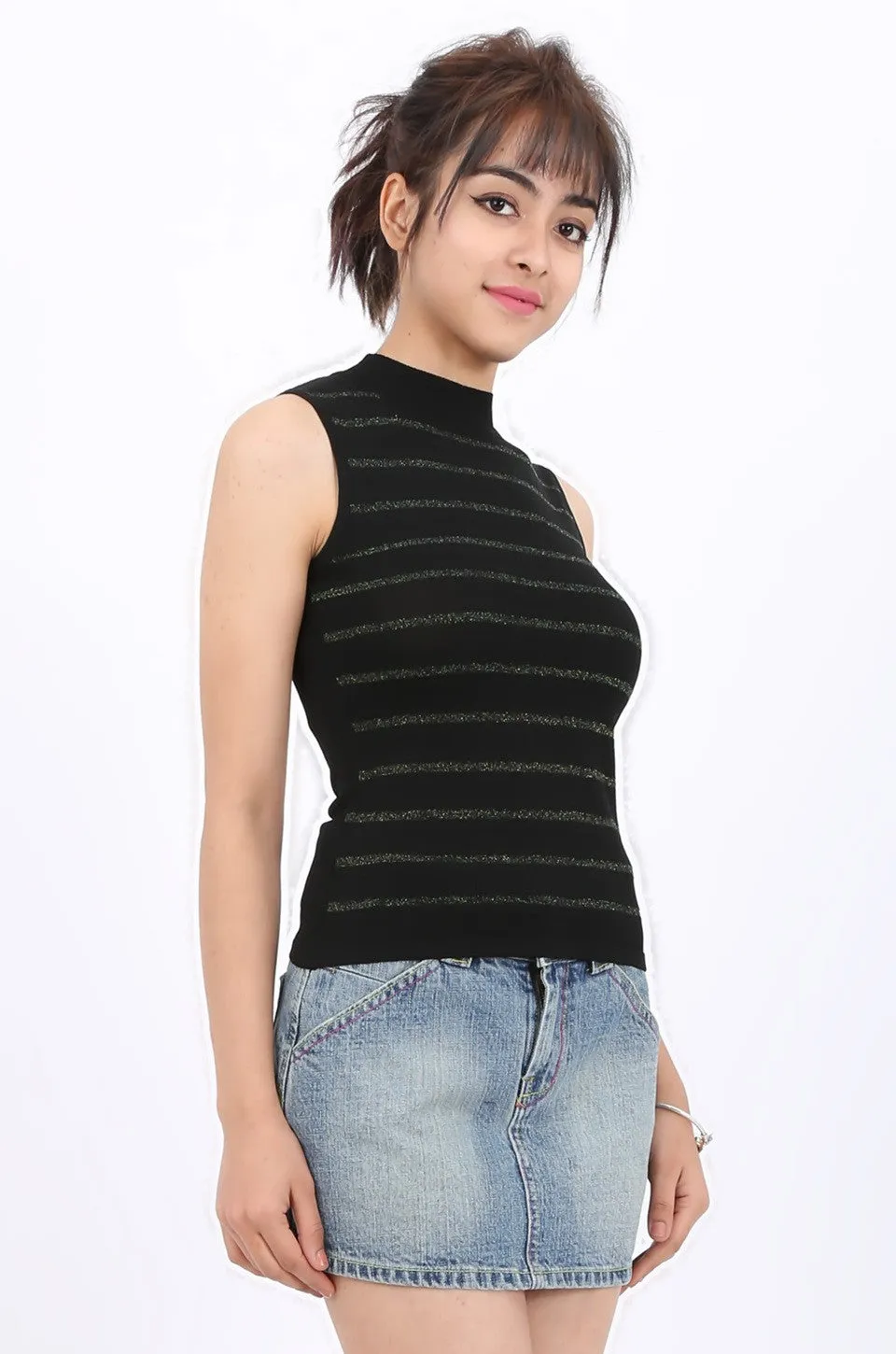 MISS PINKI Nova Denim Mini Skirt in light blue wash