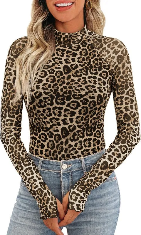 Mock neck floral long sleeve
