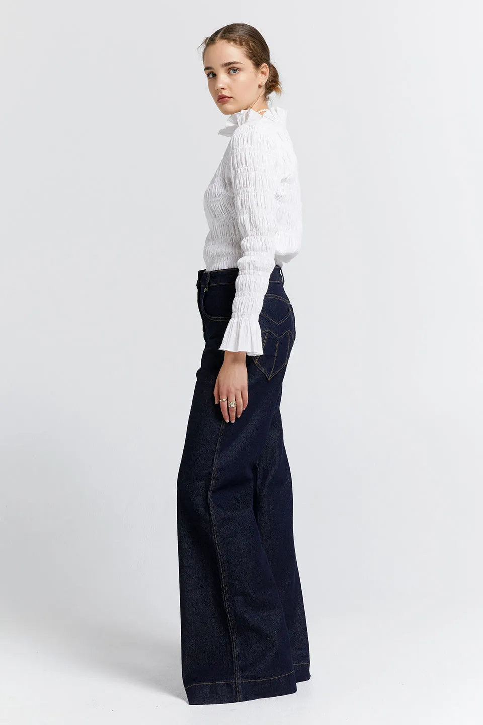 Mod Flared Jeans Indigo Denim