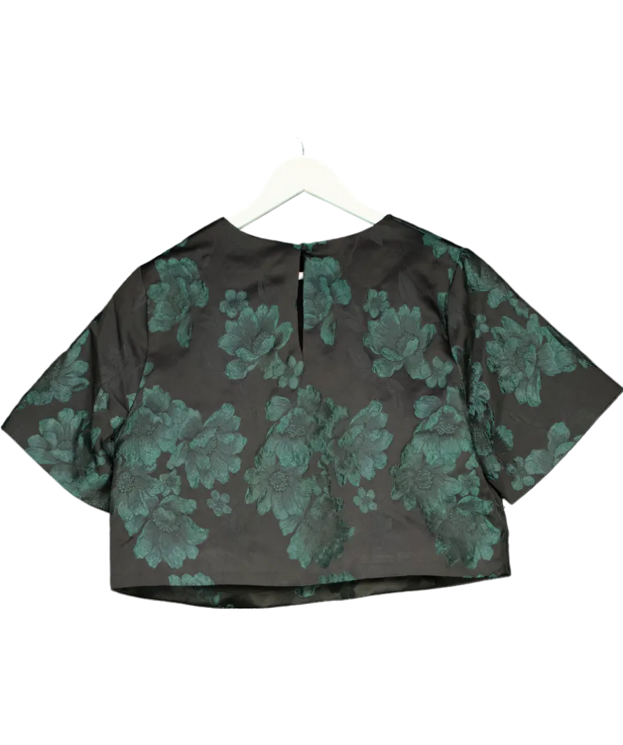 Monsoon Green Floral Print Blouse UK 16
