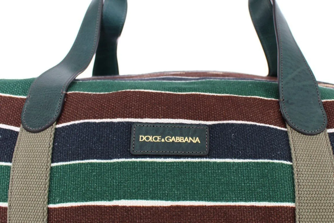 Multicolor striped travel bag
