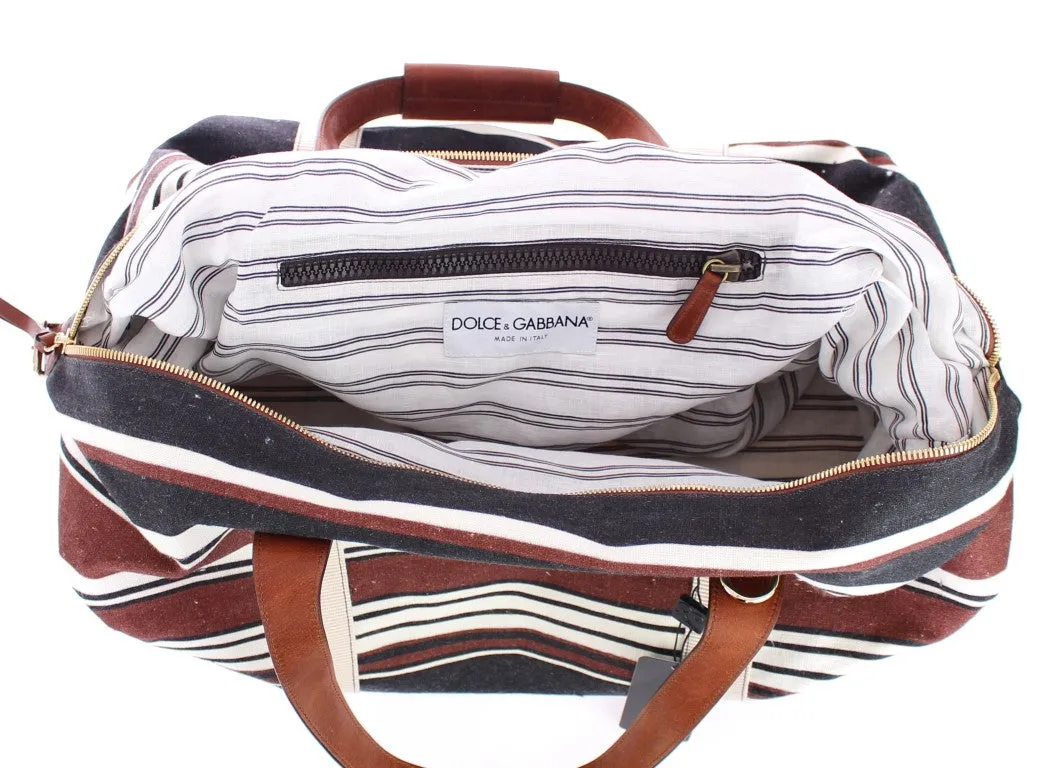 Multicolor striped travel bag