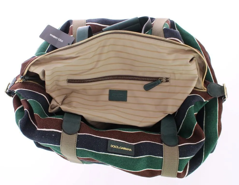 Multicolor striped travel bag