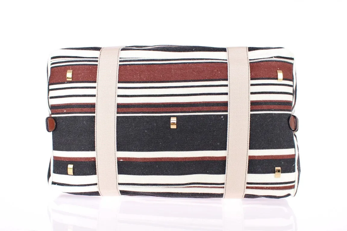 Multicolor striped travel bag