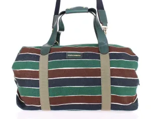 Multicolor striped travel bag