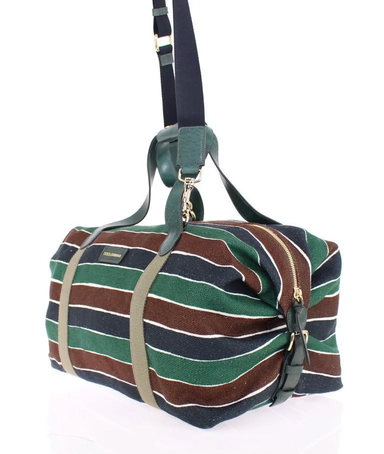 Multicolor striped travel bag