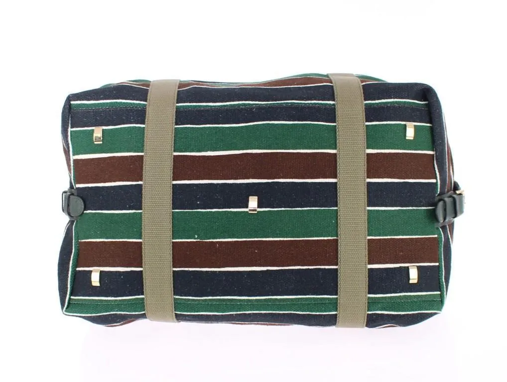 Multicolor striped travel bag