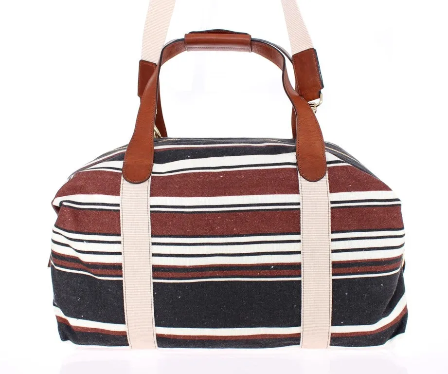 Multicolor striped travel bag
