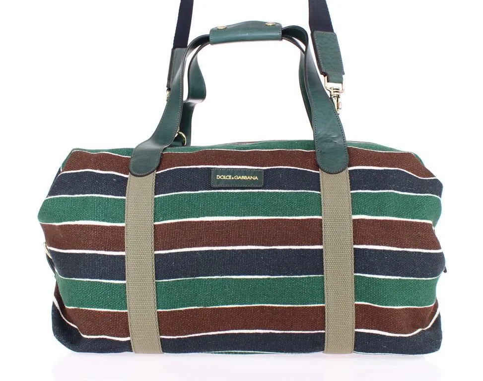 Multicolor striped travel bag