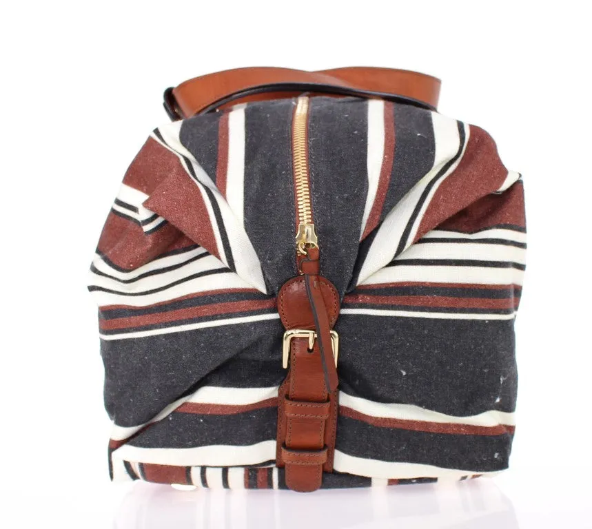 Multicolor striped travel bag