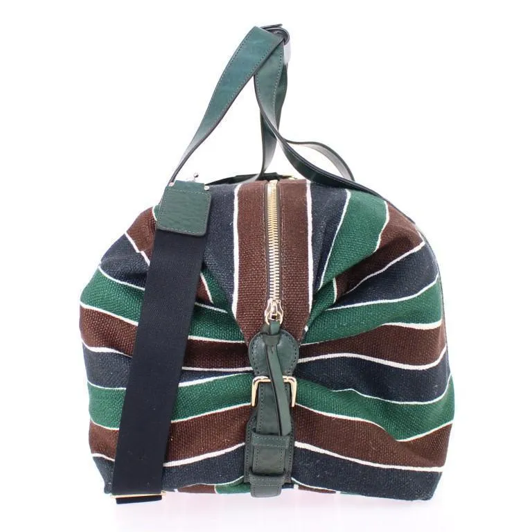 Multicolor striped travel bag