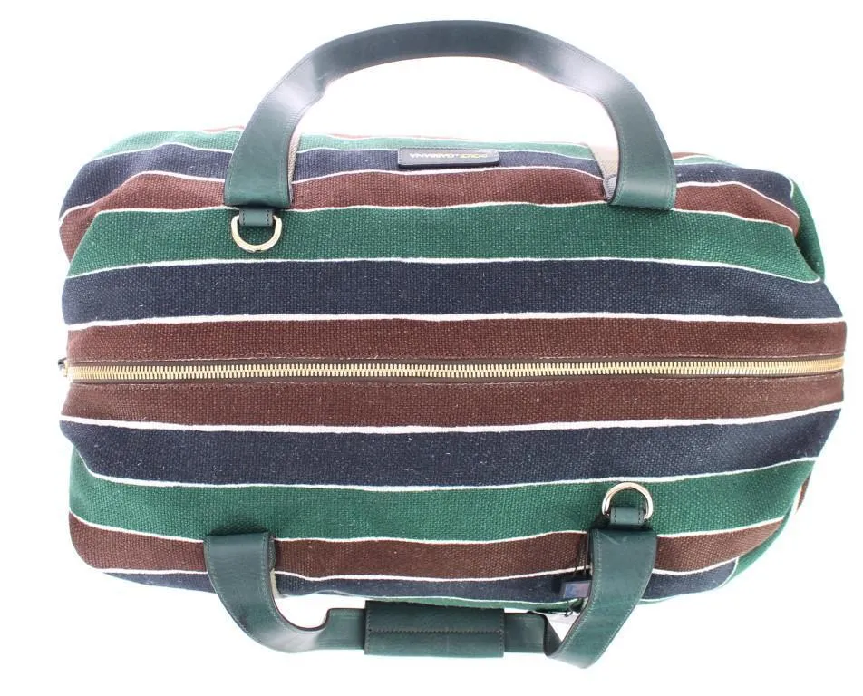 Multicolor striped travel bag