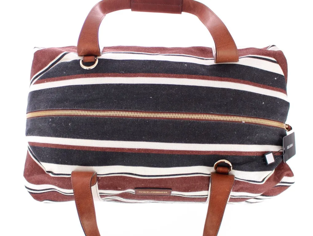 Multicolor striped travel bag