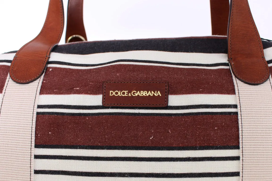 Multicolor striped travel bag