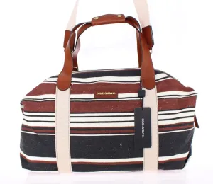 Multicolor striped travel bag