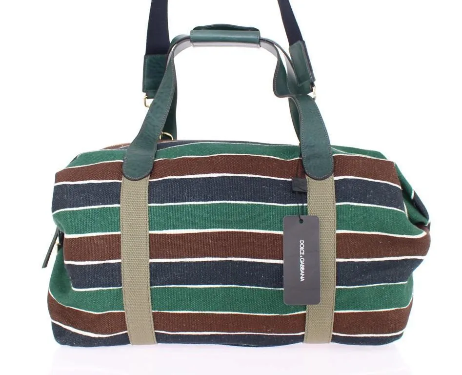Multicolor striped travel bag